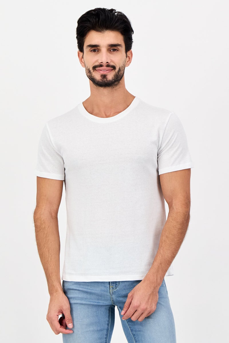 Frye Men 4 Pieces Crew Neck Brand Logo Short Sleeve T-Shirt, White - Image 1